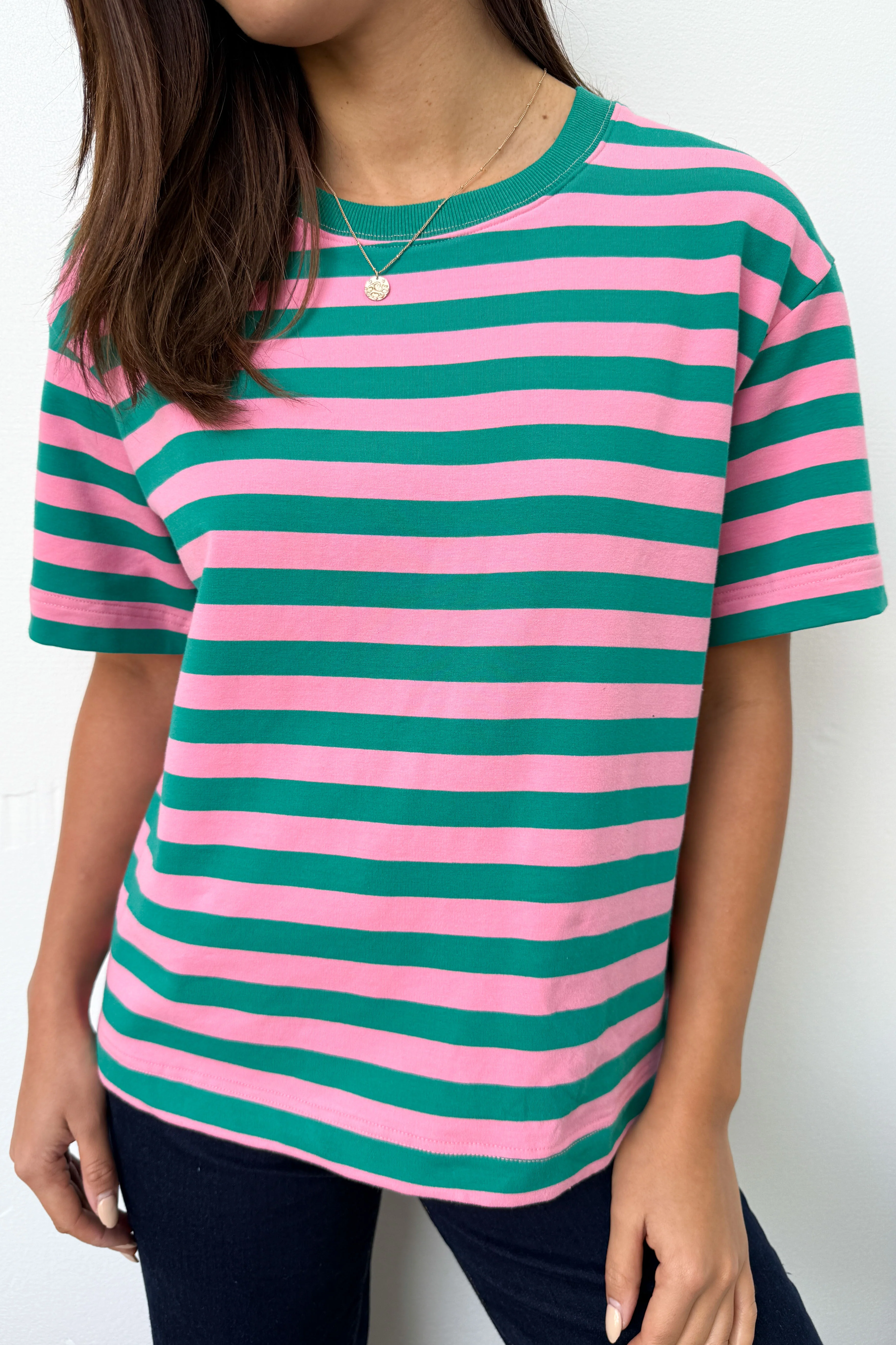 Jet Tee - Pink Green Stripe - Image 4