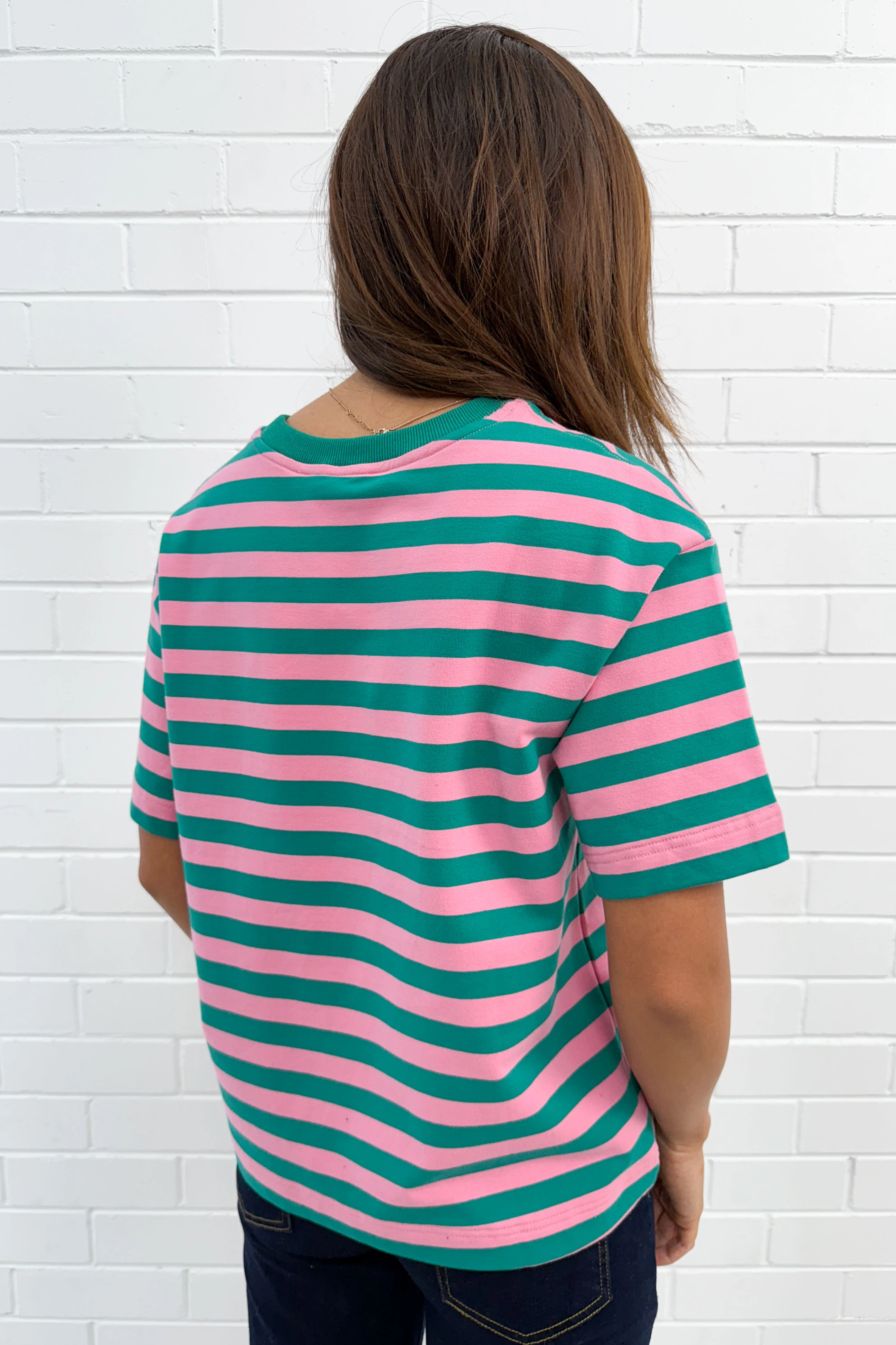 Jet Tee - Pink Green Stripe - Image 7