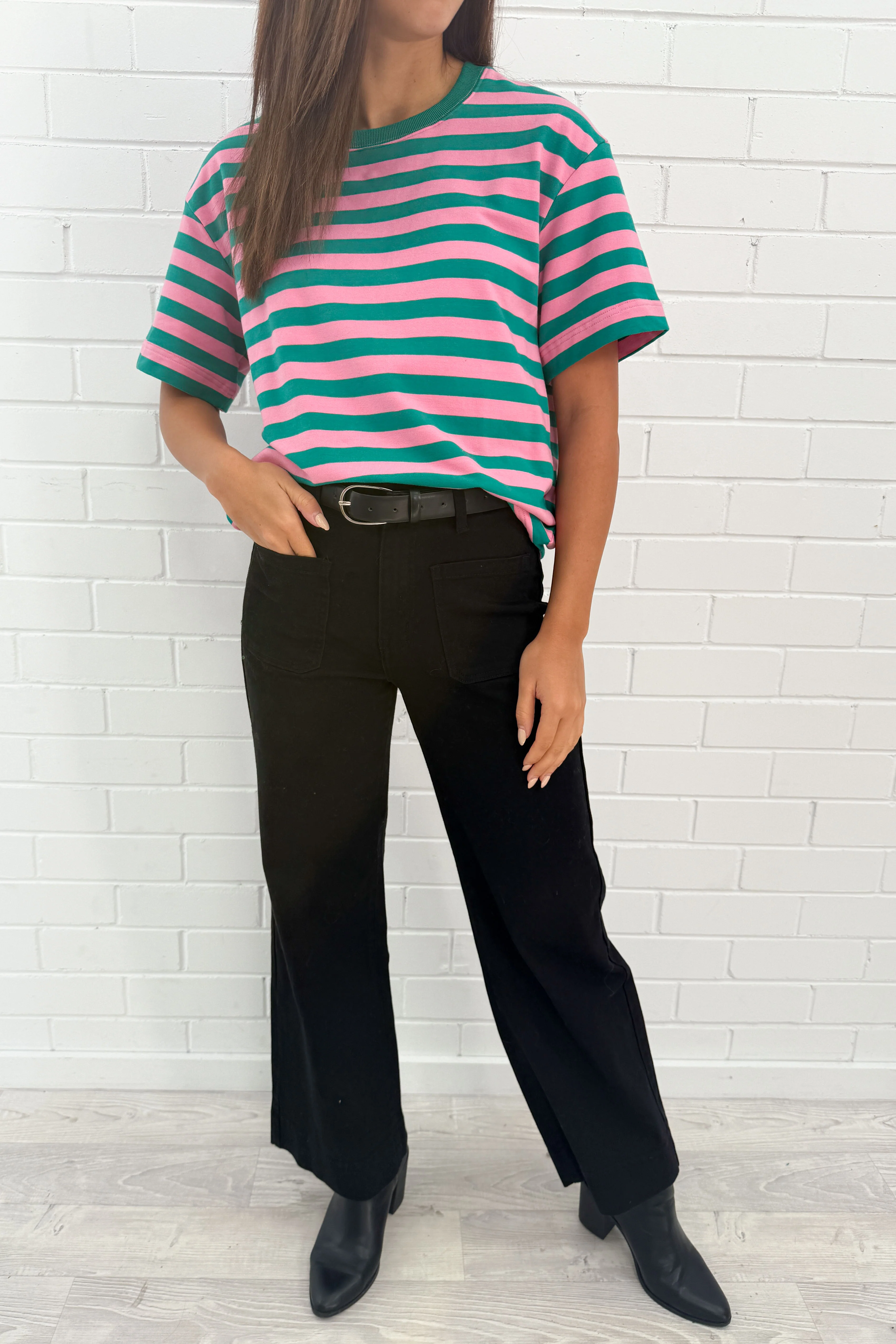Jet Tee - Pink Green Stripe - Image 9