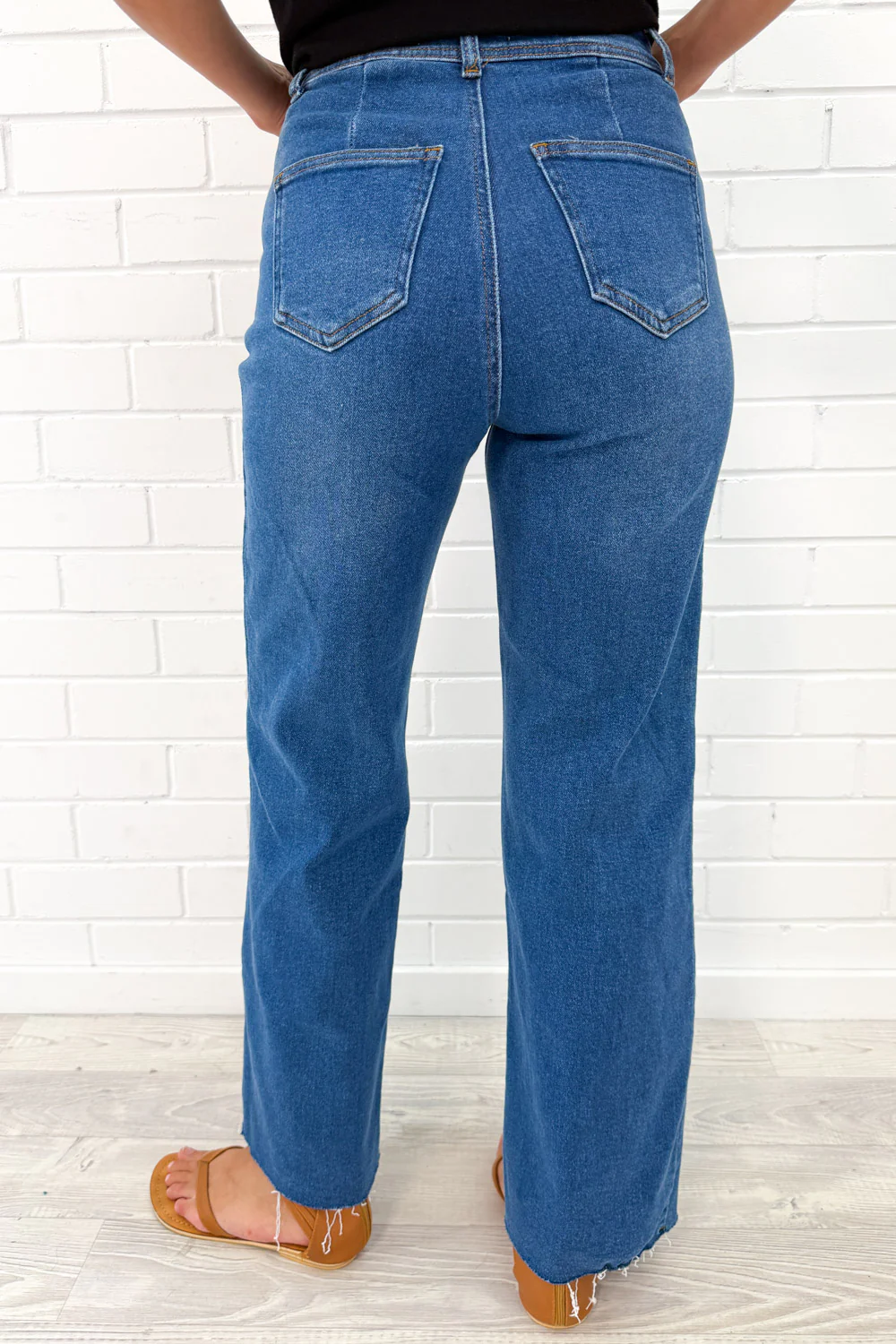Joni Wide Leg High Rise Denim Jeans - White - Image 10