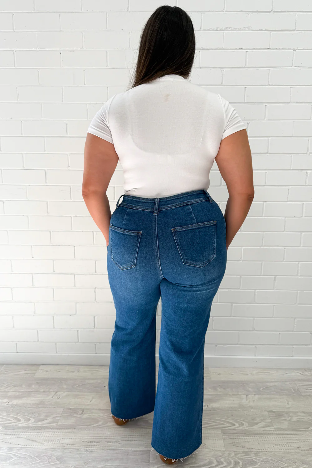 Joni Wide Leg High Rise Denim Jeans - White - Image 19