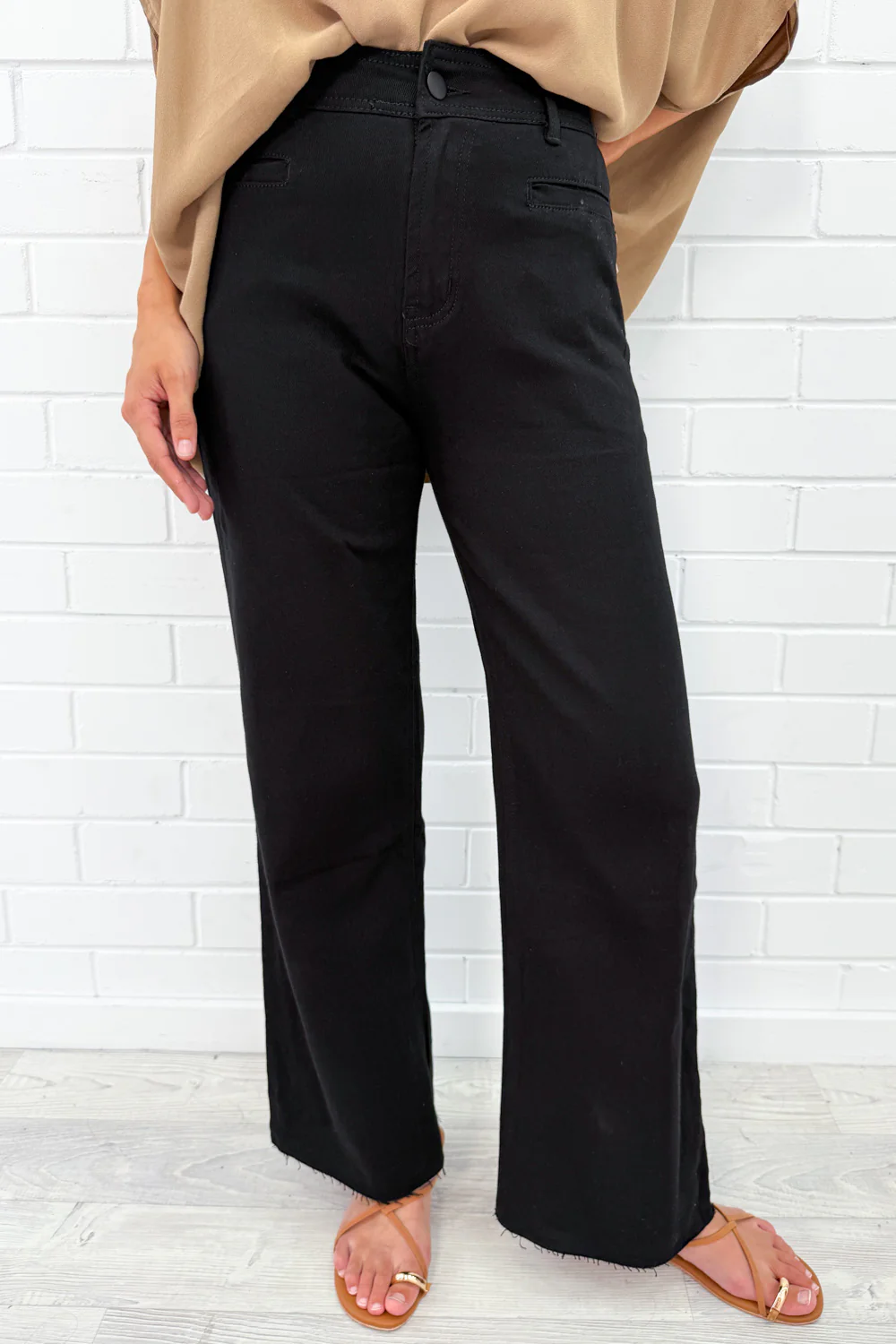 Joni Wide Leg High Rise Denim Jeans - White - Image 24