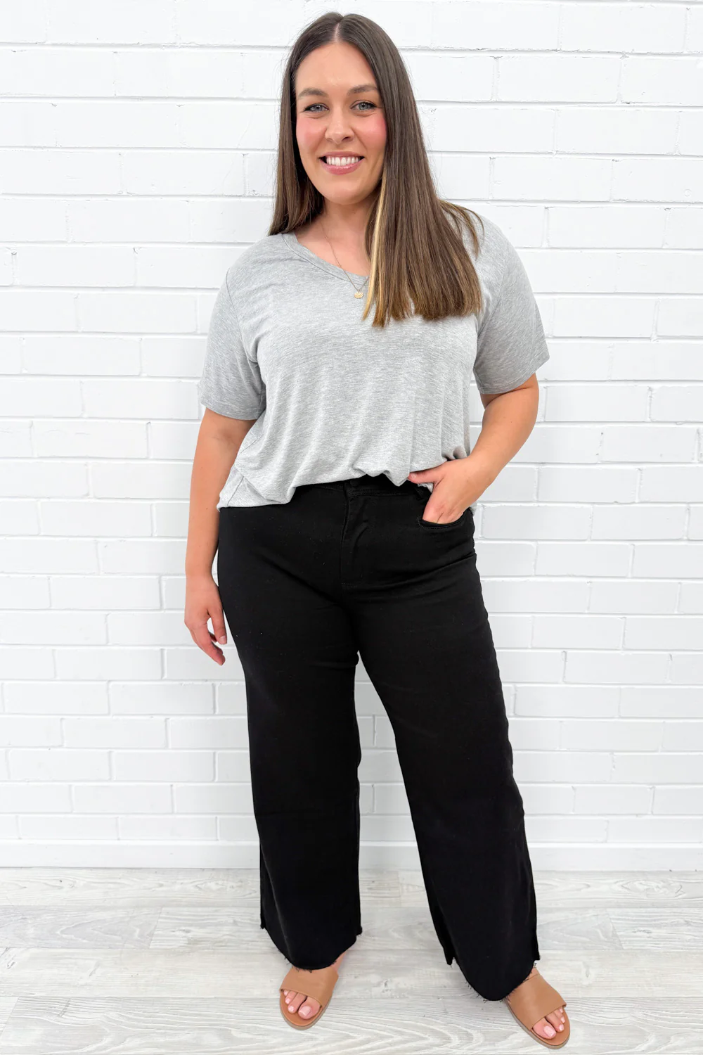 Joni Wide Leg High Rise Denim Jeans - White - Image 31