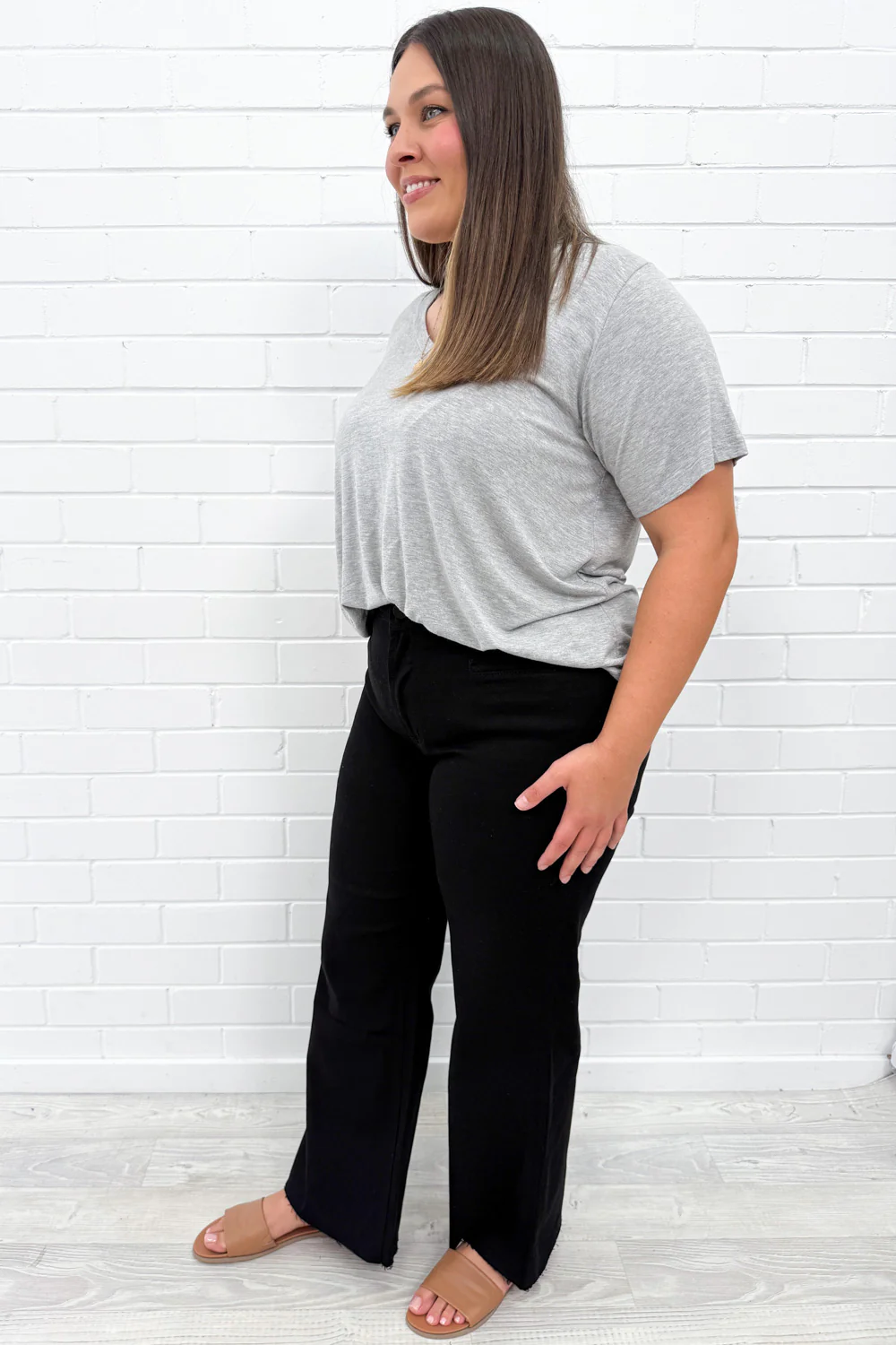 Joni Wide Leg High Rise Denim Jeans - White - Image 32