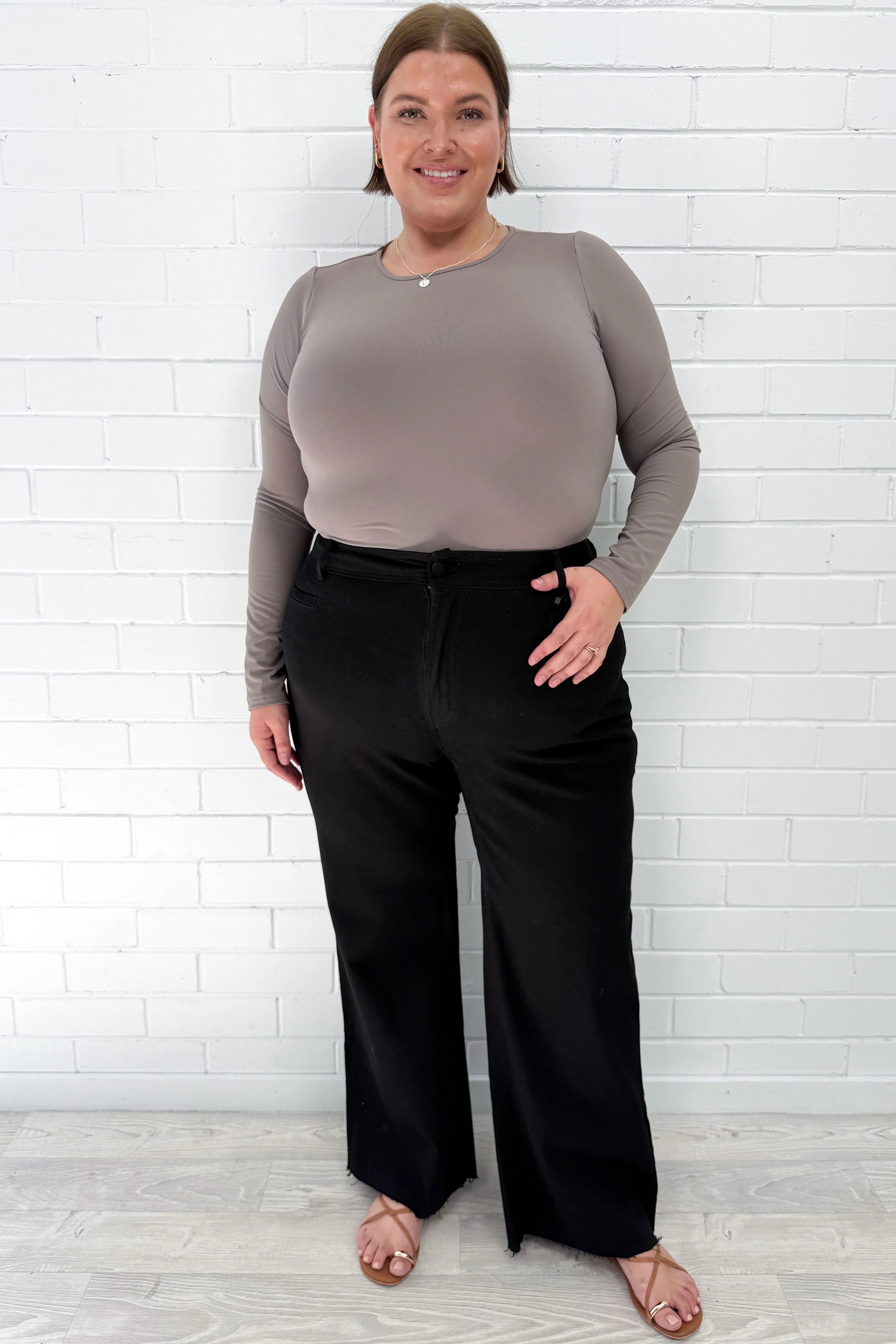 Joni Wide Leg High Rise Denim Jeans - White - Image 34
