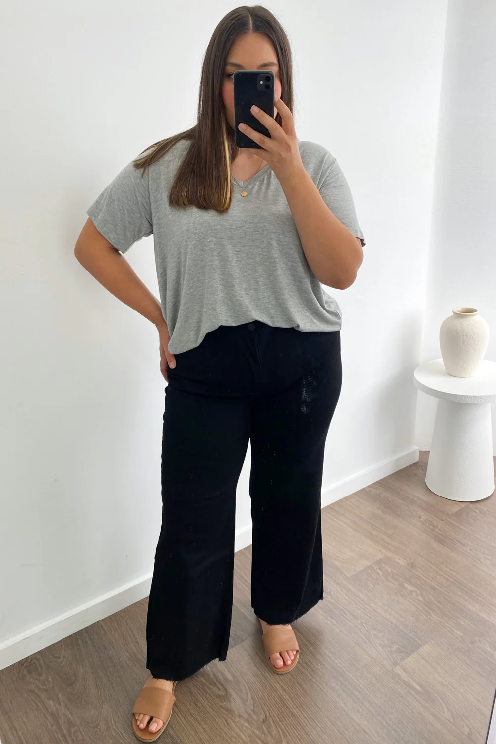 Joni Wide Leg High Rise Denim Jeans - White - Image 37