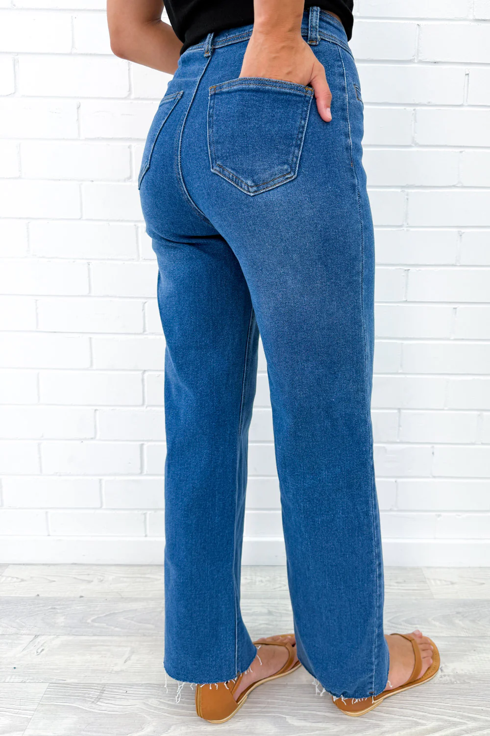 Joni Wide Leg High Rise Denim Jeans - White - Image 9