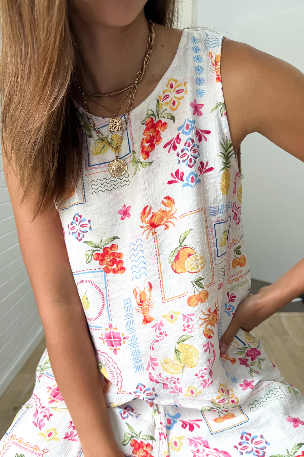 Jordyn Top - White Multi - Image 2