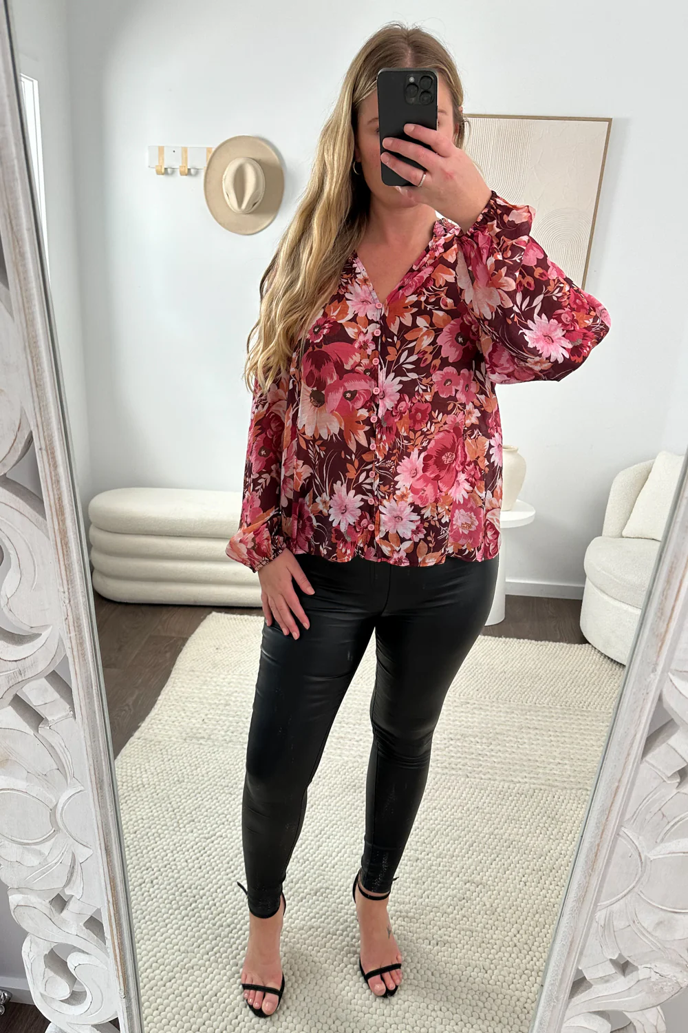 Judy Shirt - Burgundy Floral - Image 19