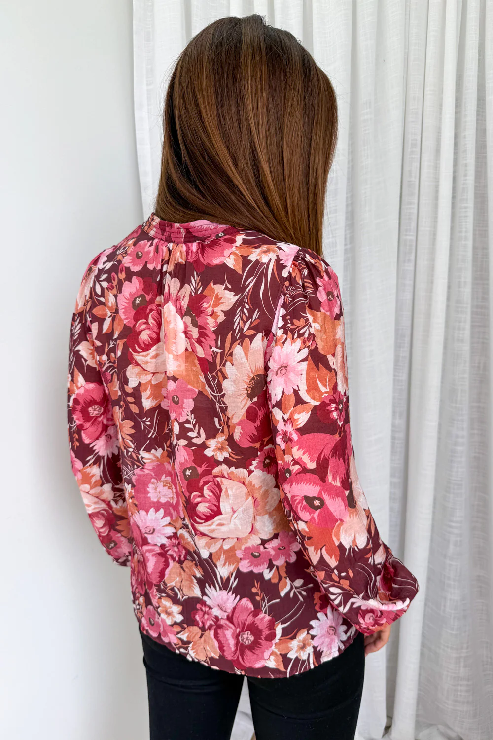 Judy Shirt - Burgundy Floral - Image 8