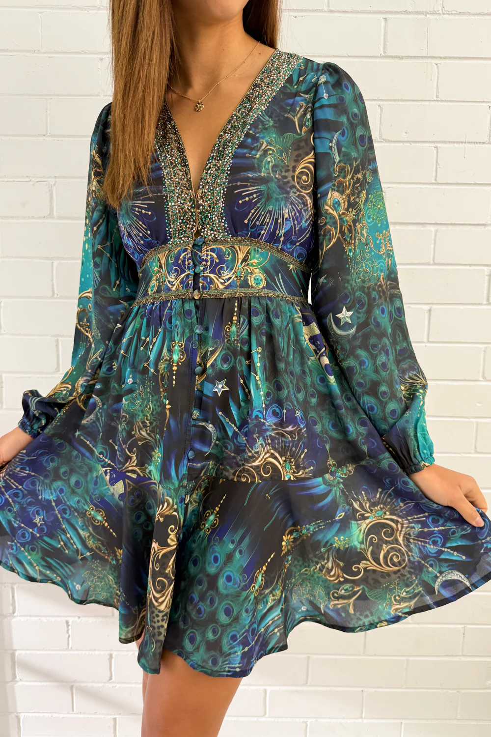 Jules Dress - Emerald Navy - Image 3