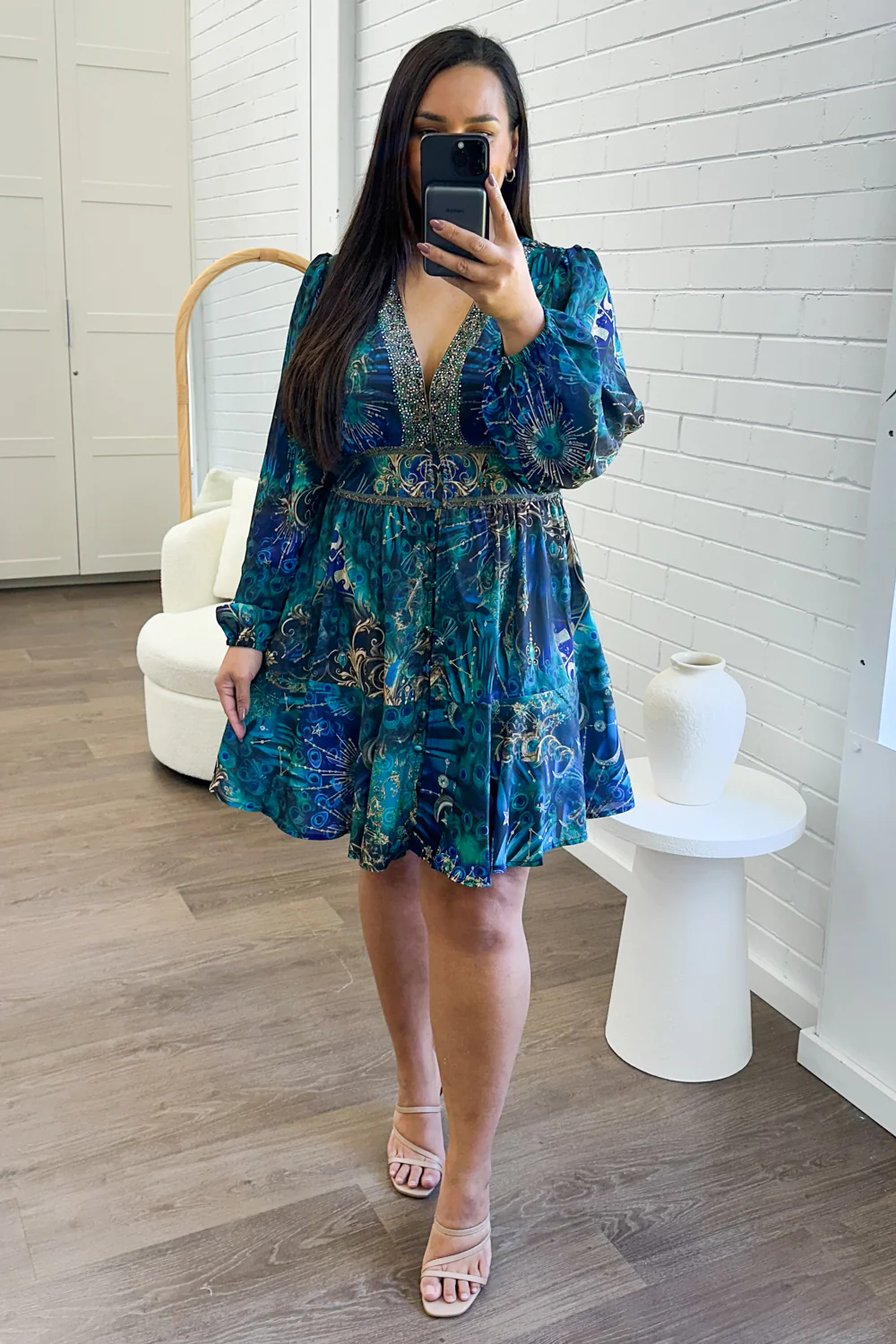 Jules Dress - Emerald Navy - Image 7