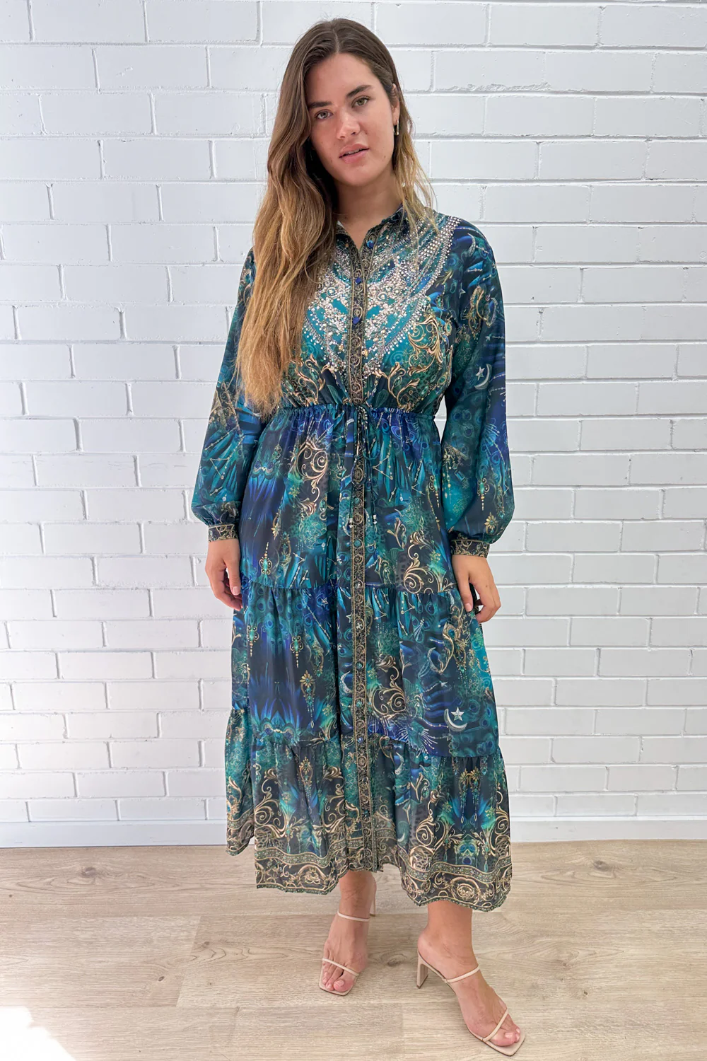Kalina Dress - Emerald Navy - Image 10