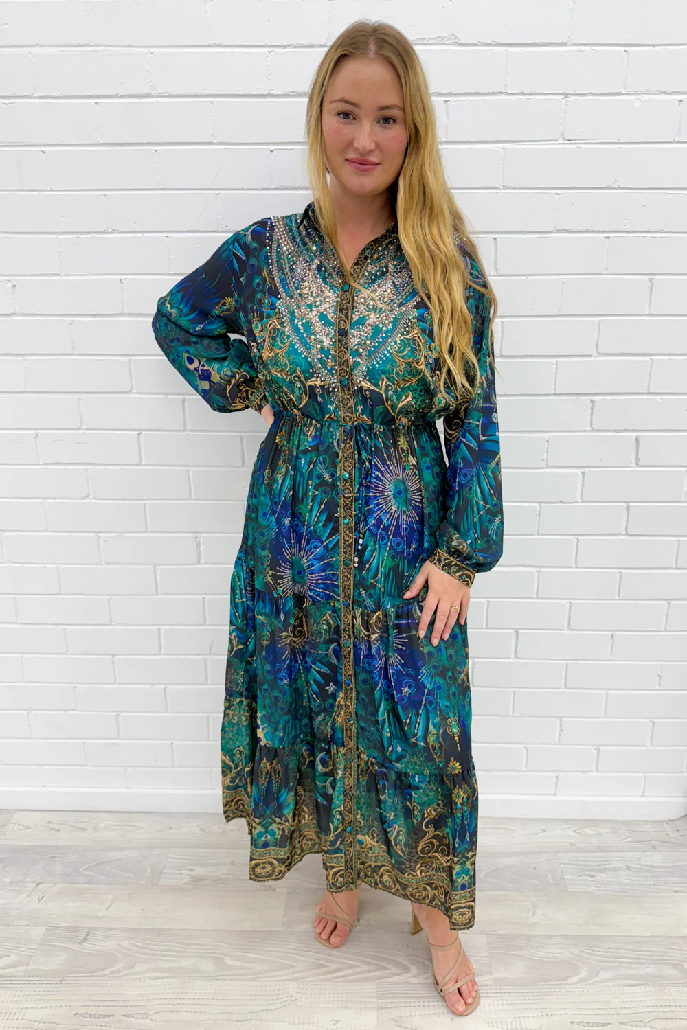 Kalina Dress - Emerald Navy - Image 5