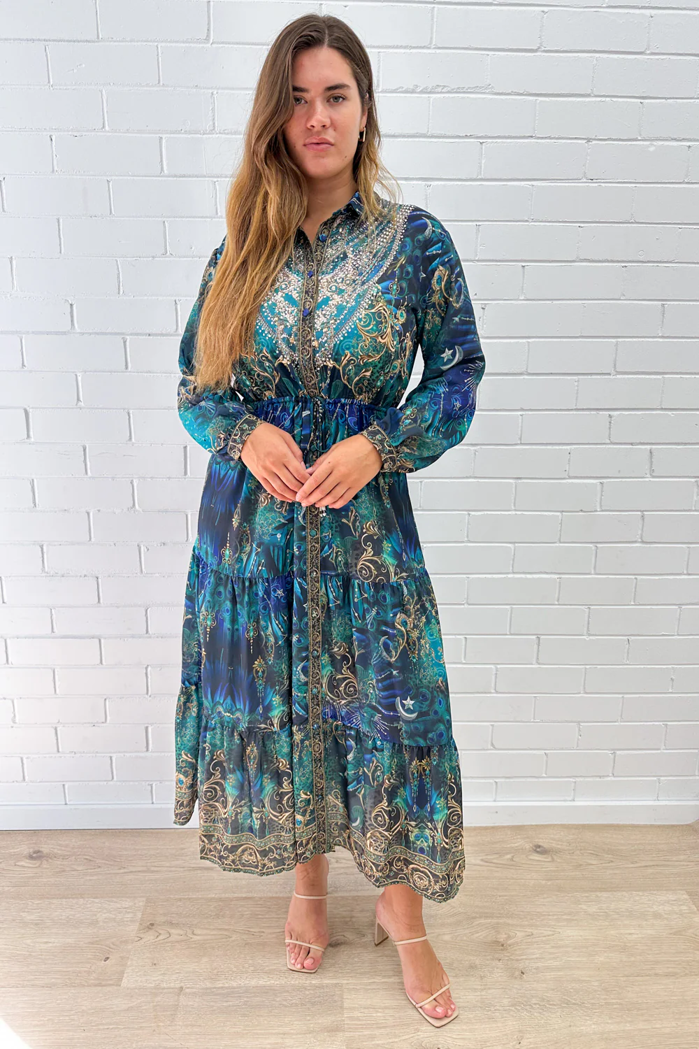 Kalina Dress - Emerald Navy - Image 8