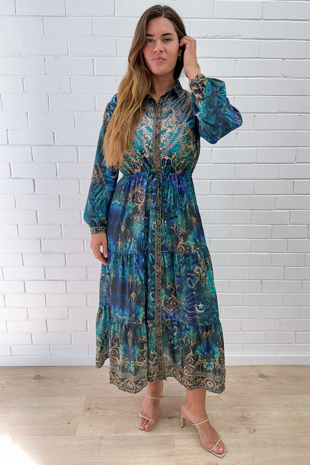 Kalina Dress - Emerald Navy - Image 9