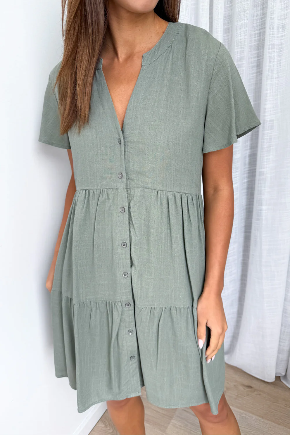 Kate Dress - Pale Khaki - Image 3