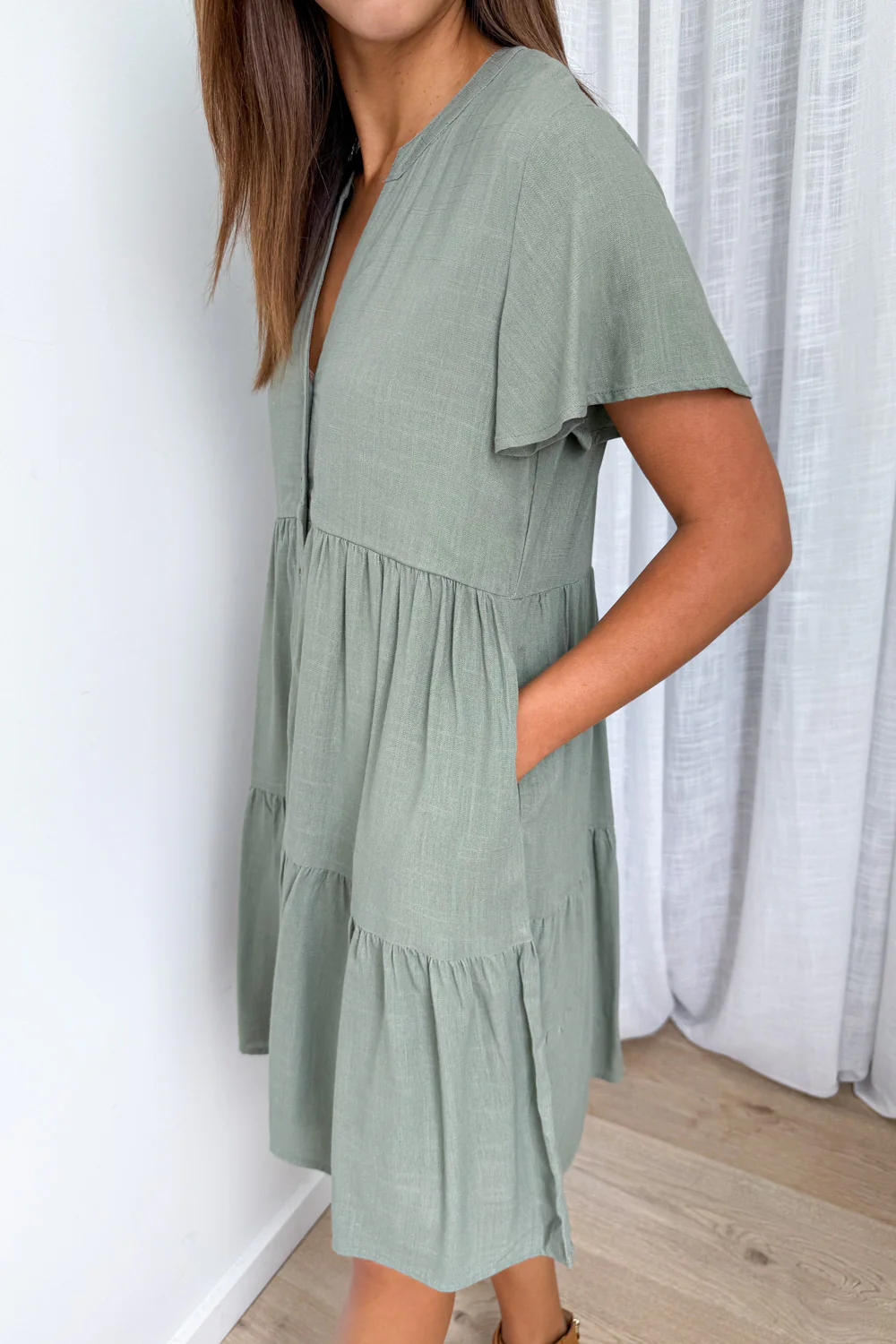 Kate Dress - Pale Khaki - Image 4