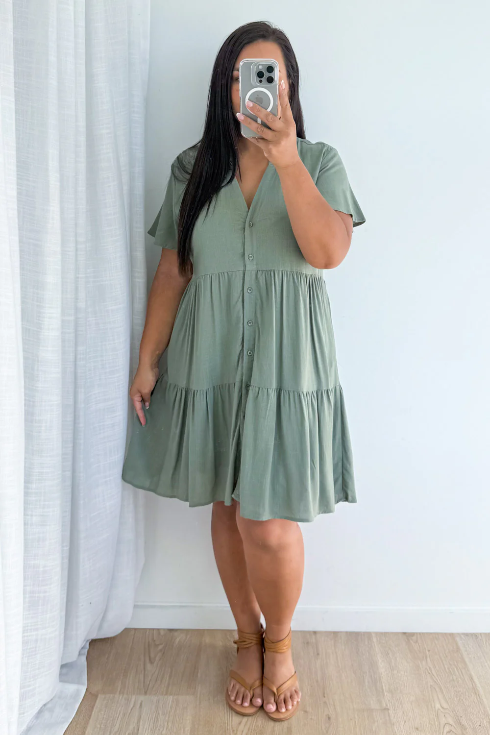 Kate Dress - Pale Khaki - Image 7