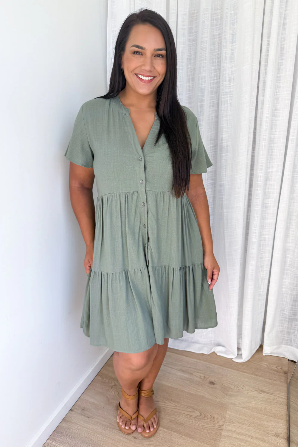 Kate Dress - Pale Khaki - Image 8