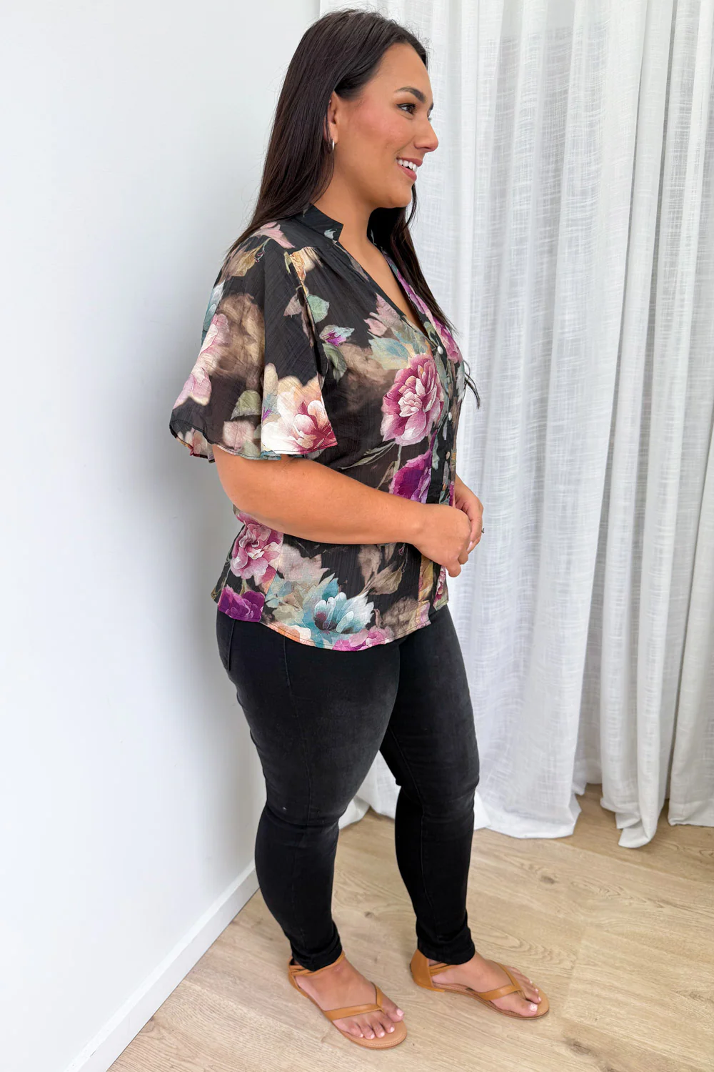 Keeley Blouse - Noir Bloom - Image 11