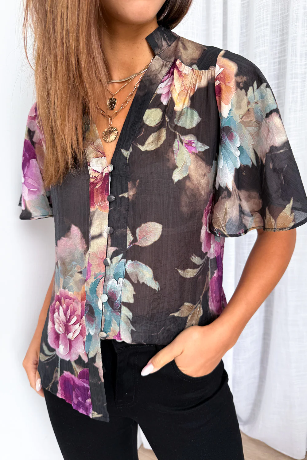 Keeley Blouse - Noir Bloom - Image 2