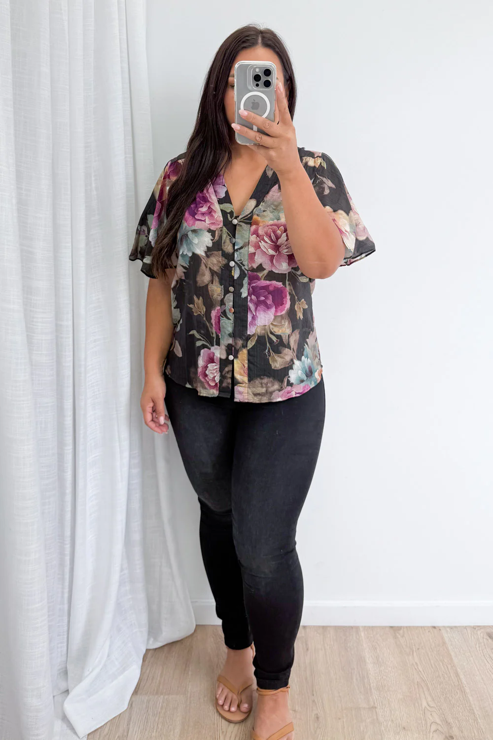 Keeley Blouse - Noir Bloom - Image 9