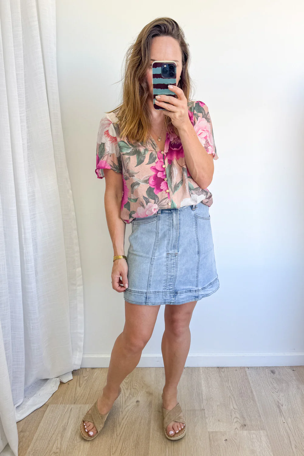 Keeley Blouse - Peach Magenta Bloom - Image 14