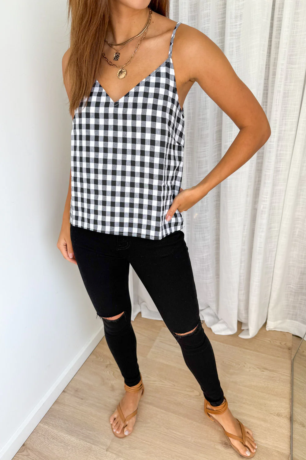 Kelsea Cami - Black Gingham - Image 3