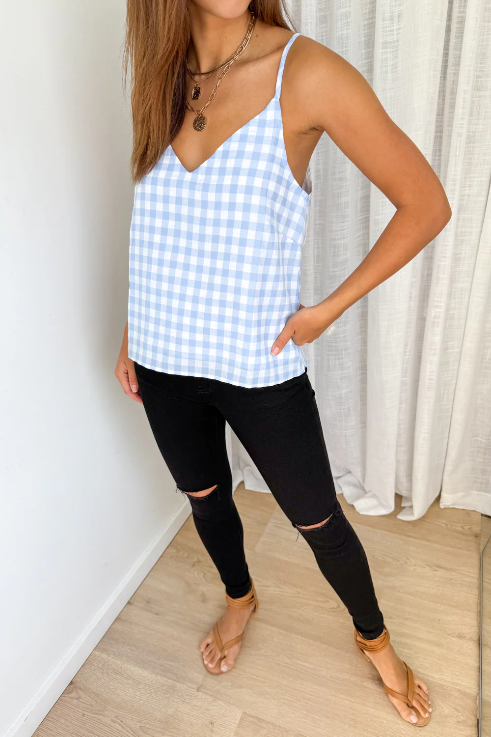 Kelsea Cami - Blue Gingham - Image 2