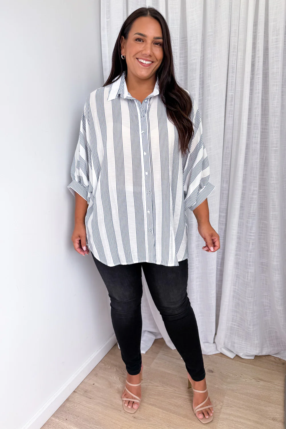 Kennedy Shirt - Blue White Stripe - Image 13