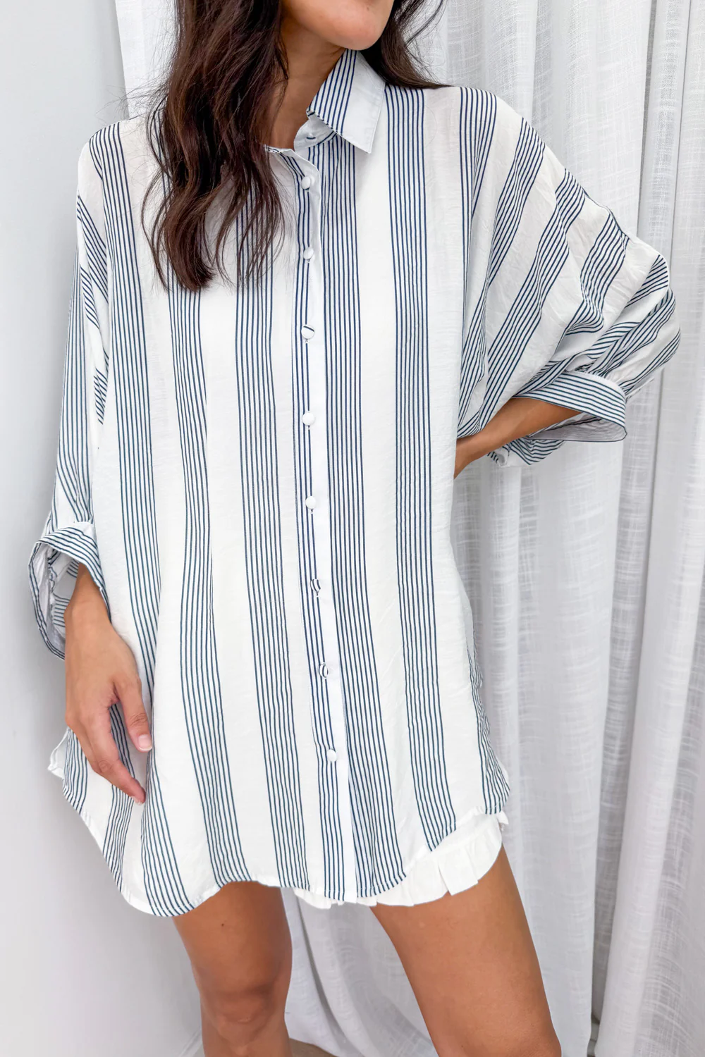 Kennedy Shirt - Blue White Stripe - Image 3