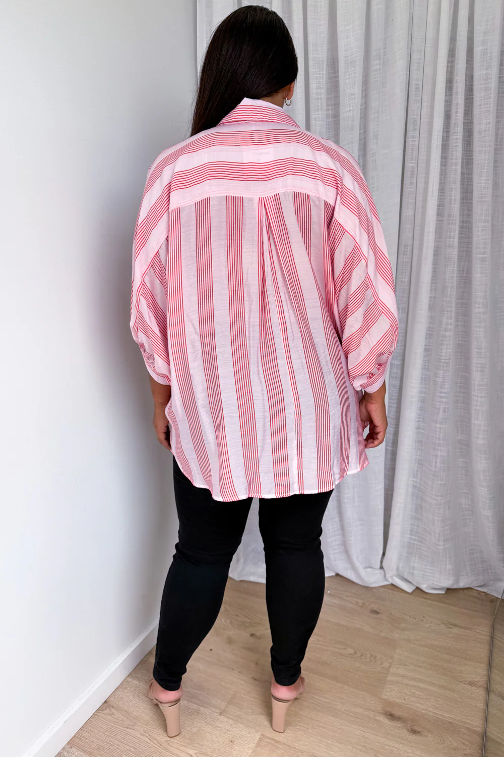 Kennedy Shirt  - Pink Red Stripe - Image 14
