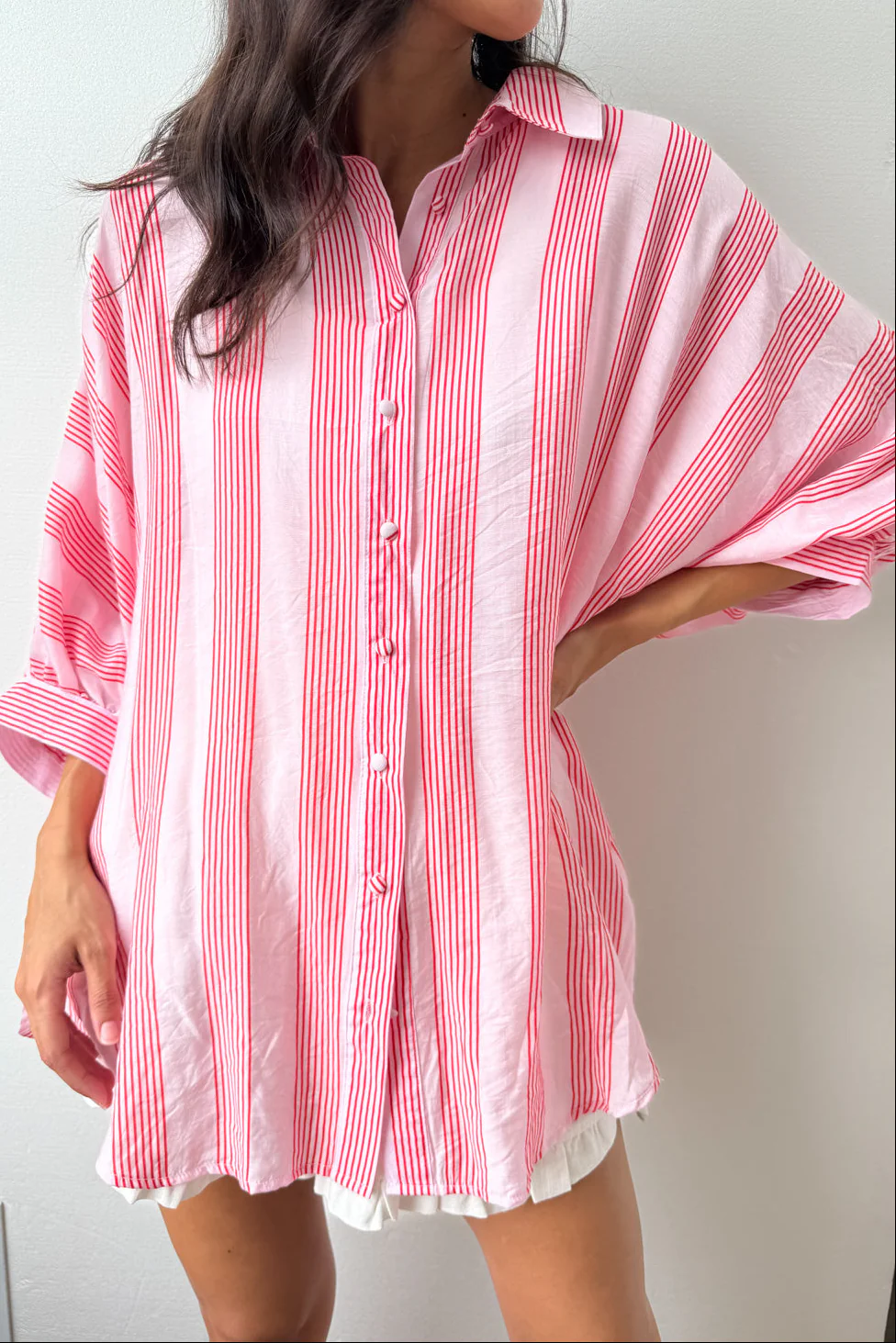 Kennedy Shirt  - Pink Red Stripe - Image 2