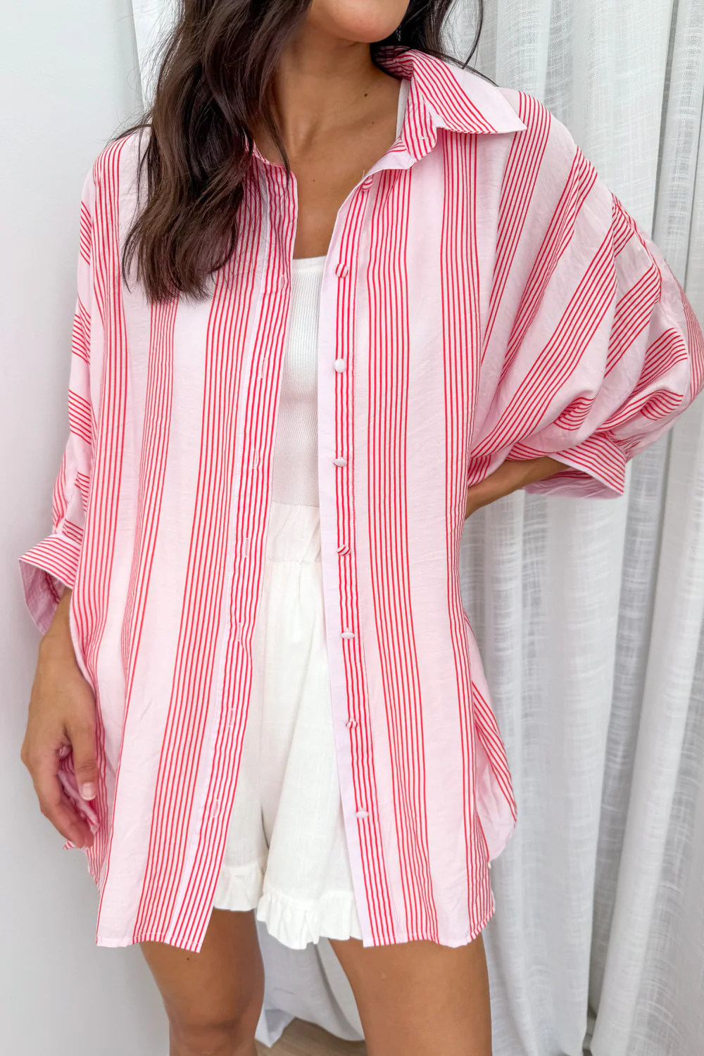 Kennedy Shirt  - Pink Red Stripe - Image 4