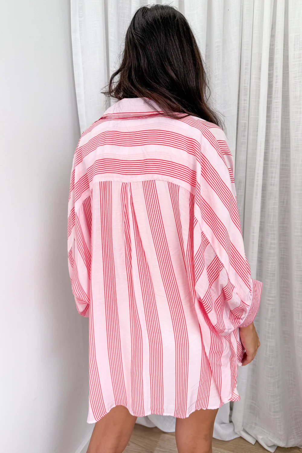 Kennedy Shirt  - Pink Red Stripe - Image 8