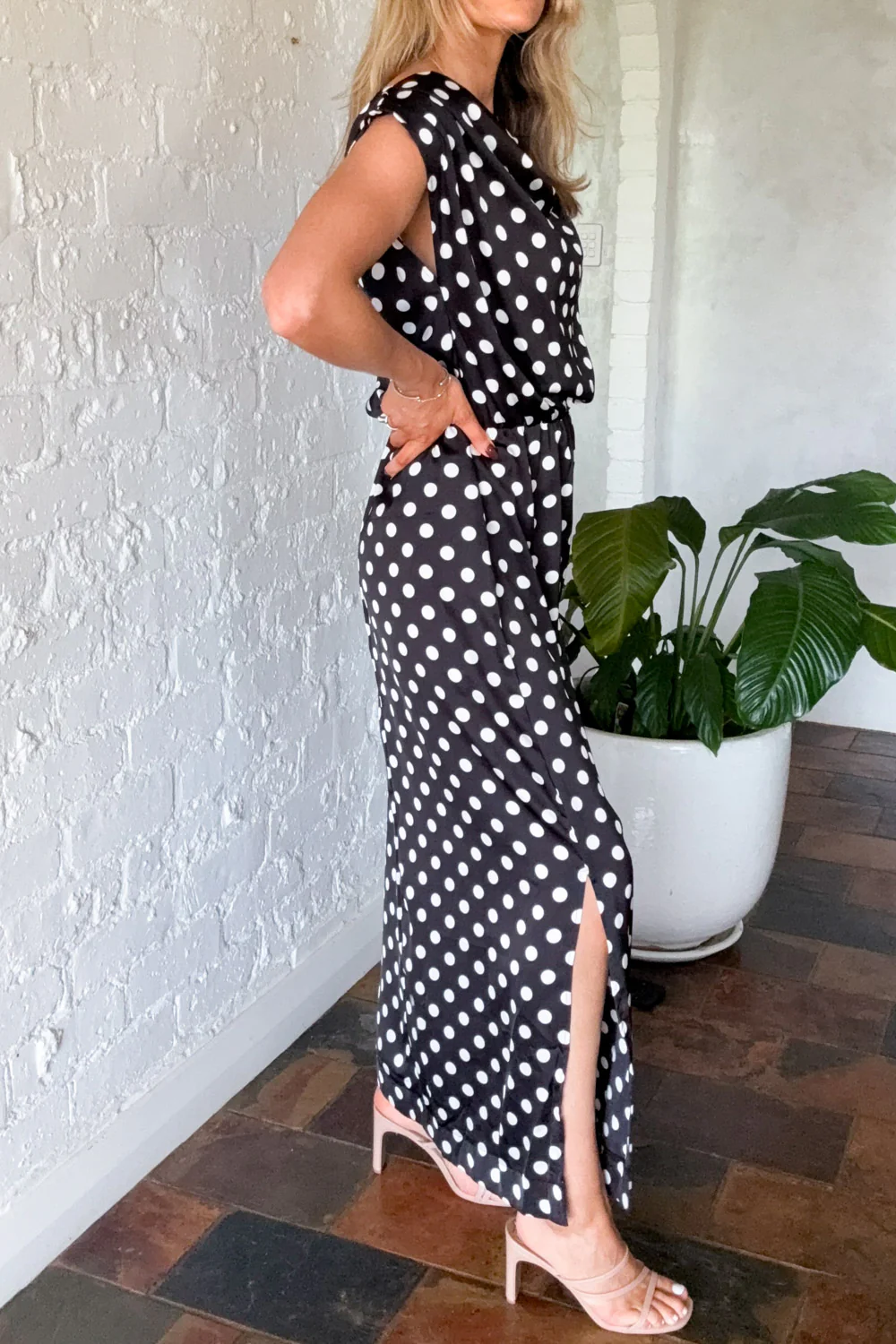 Kensington Eve Dress - Black White Spot - Image 3