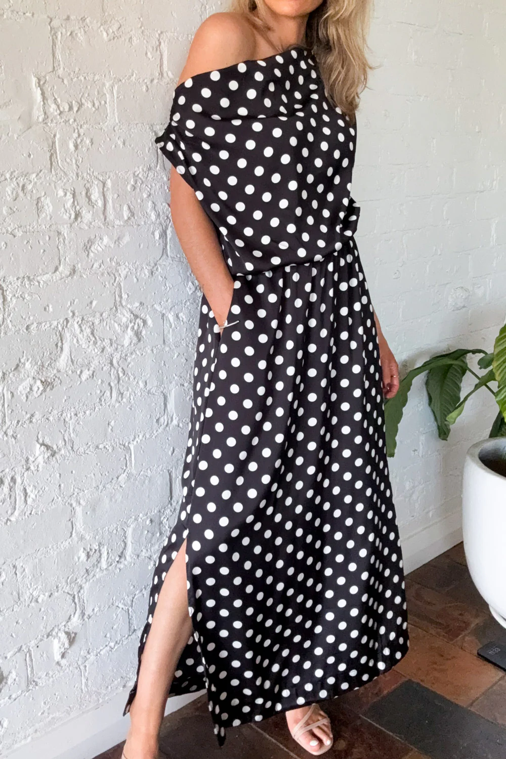 Kensington Eve Dress - Black White Spot - Image 5