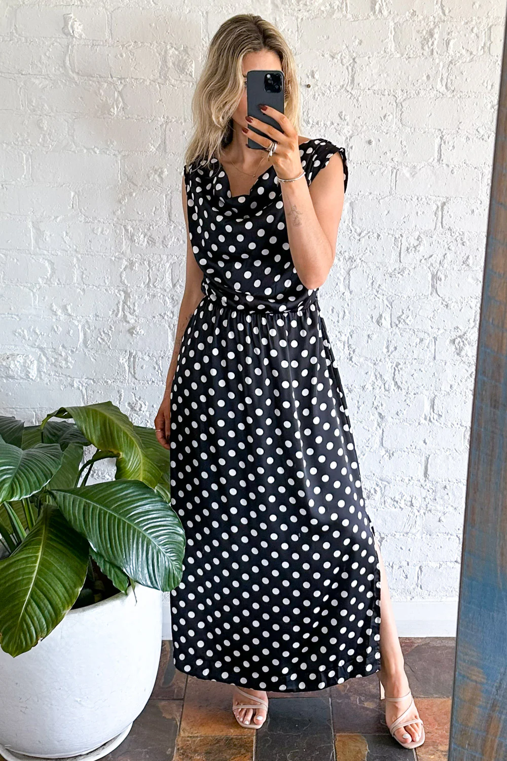 Kensington Eve Dress - Black White Spot - Image 8