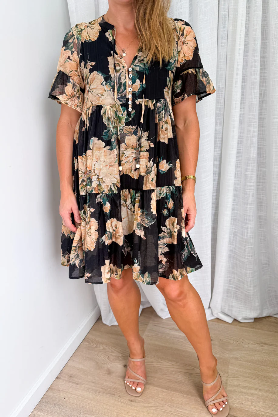 Kirstin Dress - Black Floral - Image 3