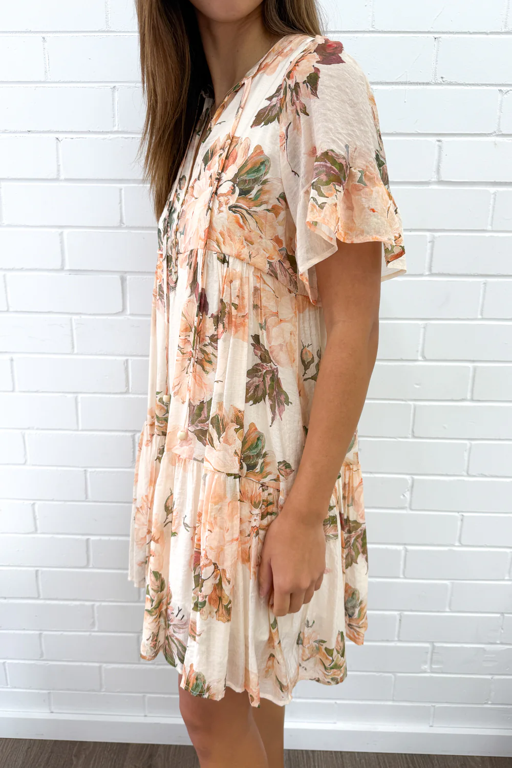 Kirstin Dress - Peach Floral - Image 4