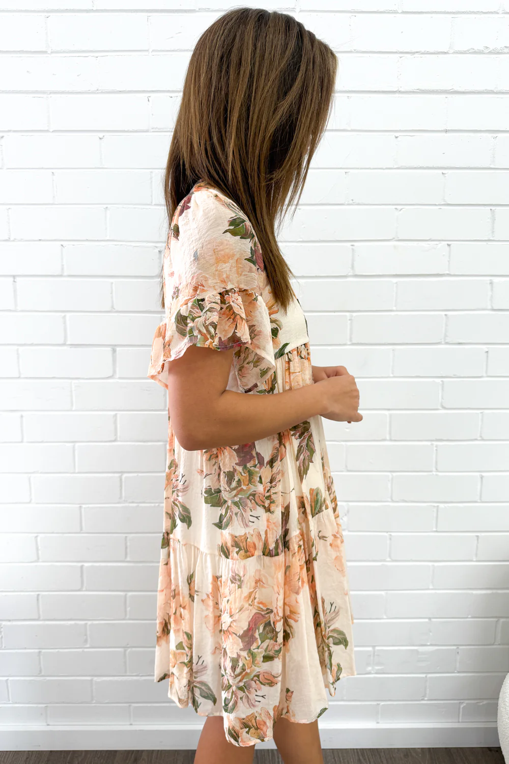 Kirstin Dress - Peach Floral - Image 5