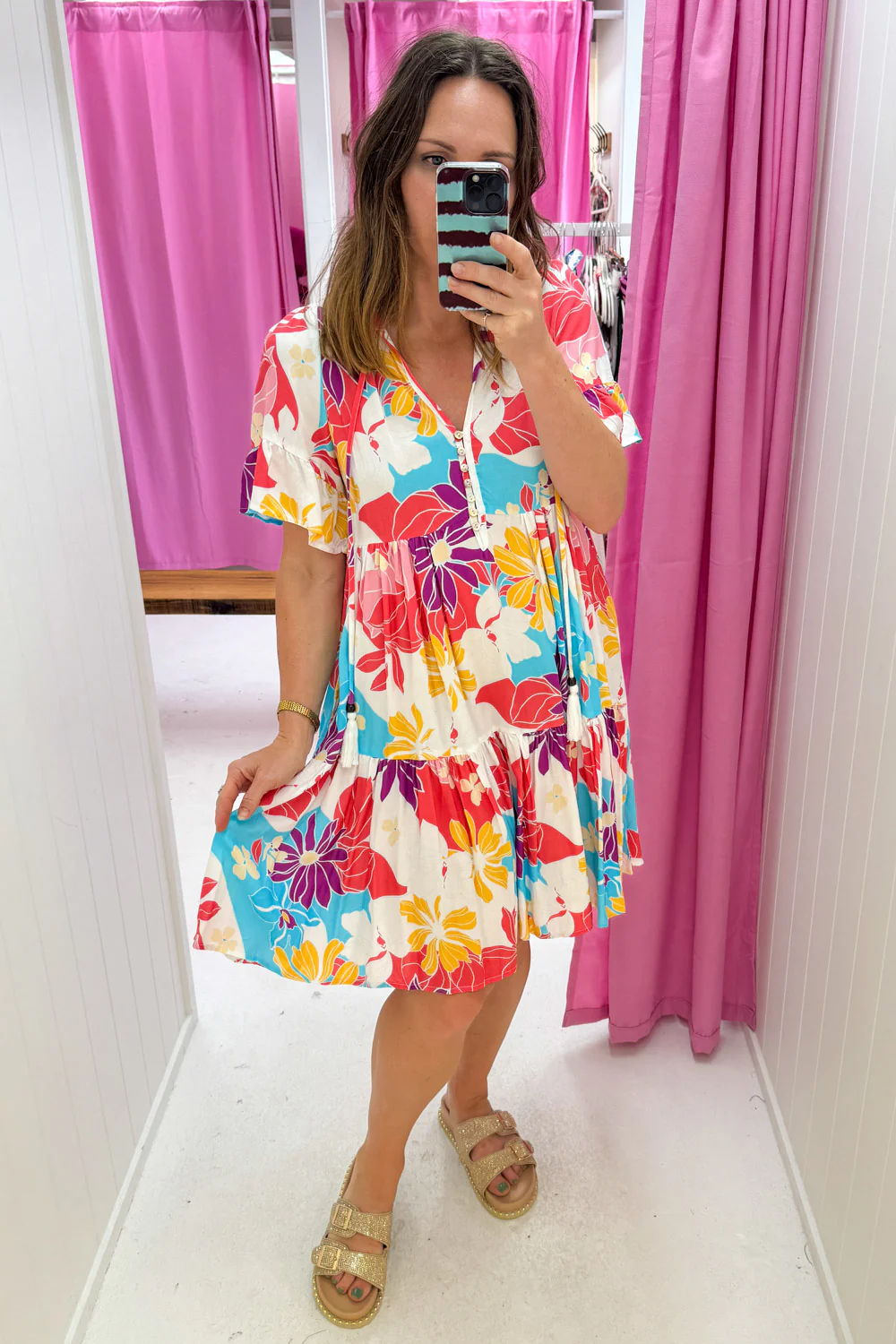 Kirsty Dress - Hot Pink Multi Tropic - Image 10