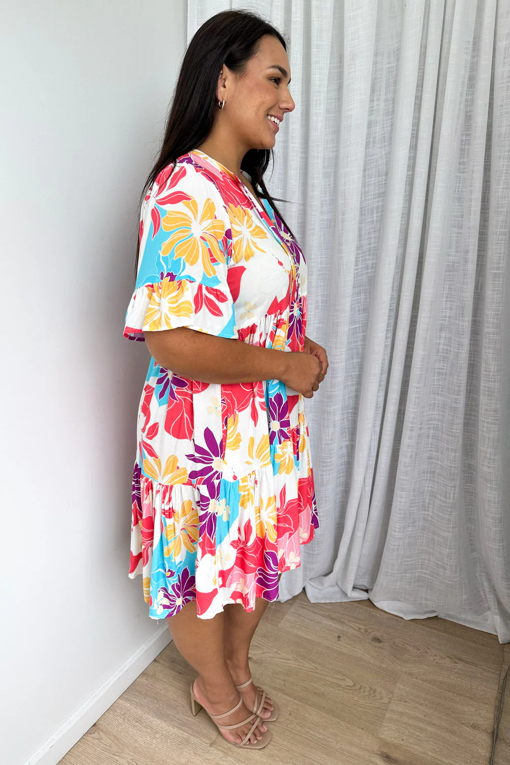 Kirsty Dress - Hot Pink Multi Tropic - Image 12