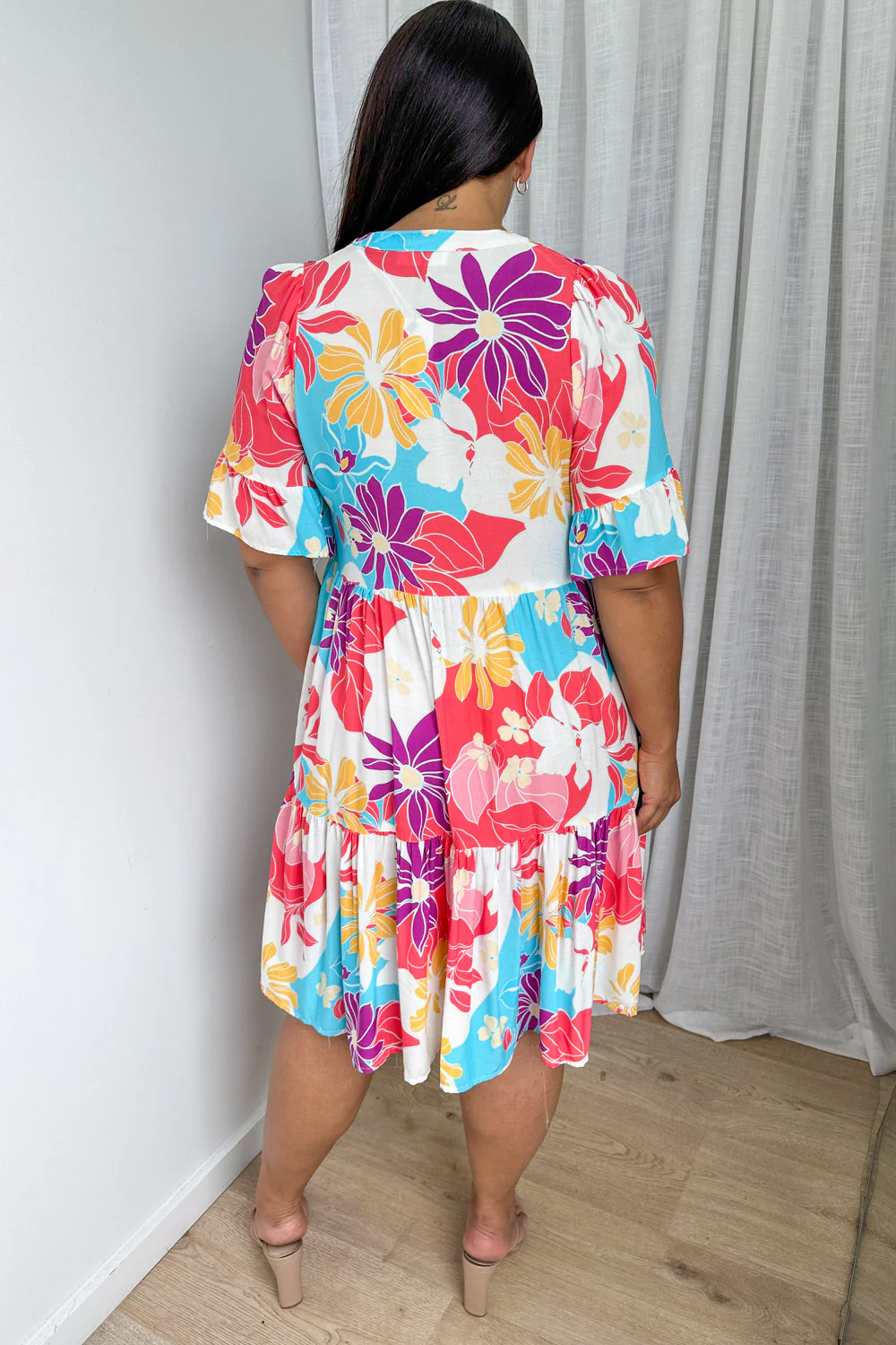 Kirsty Dress - Hot Pink Multi Tropic - Image 13