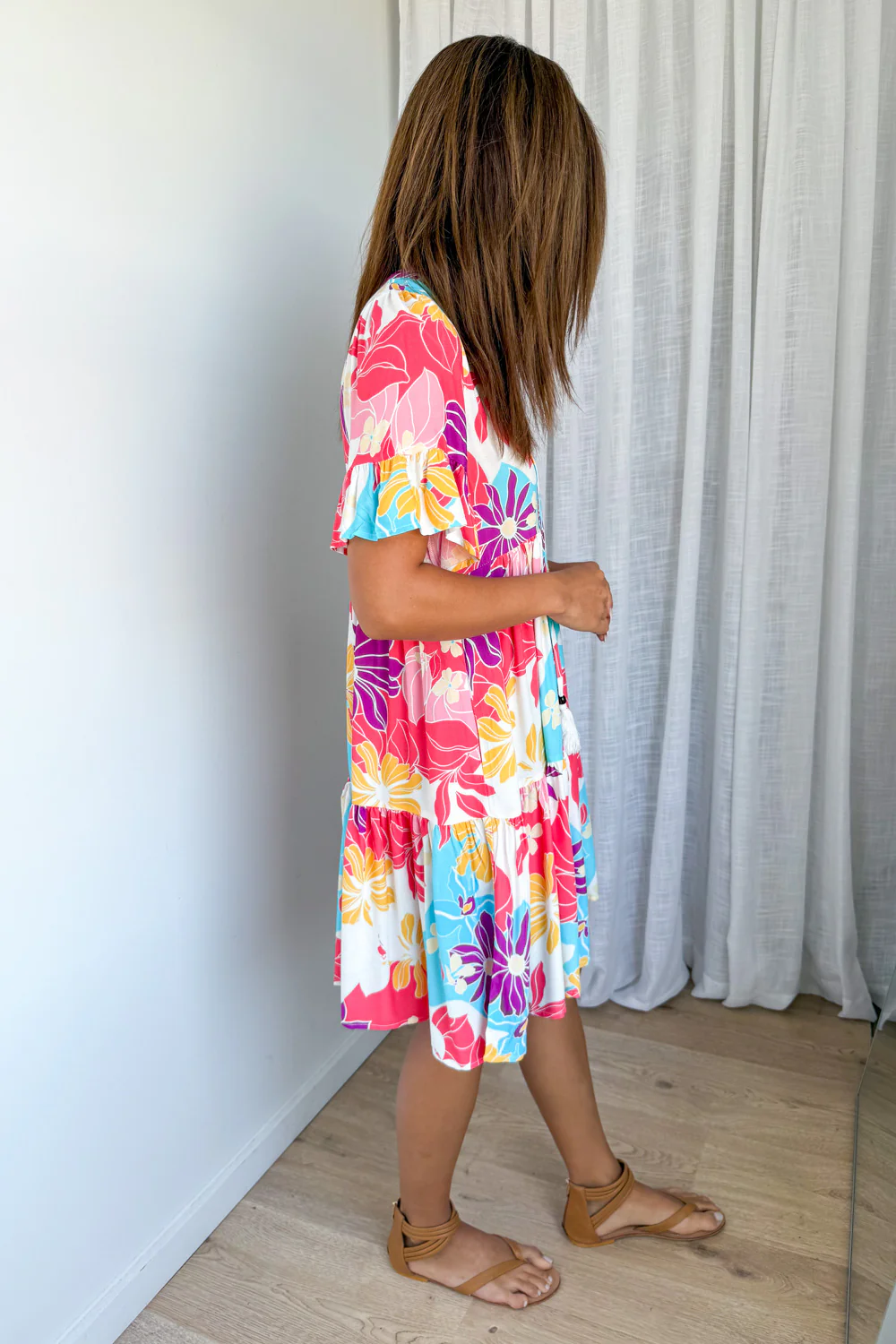 Kirsty Dress - Hot Pink Multi Tropic - Image 5