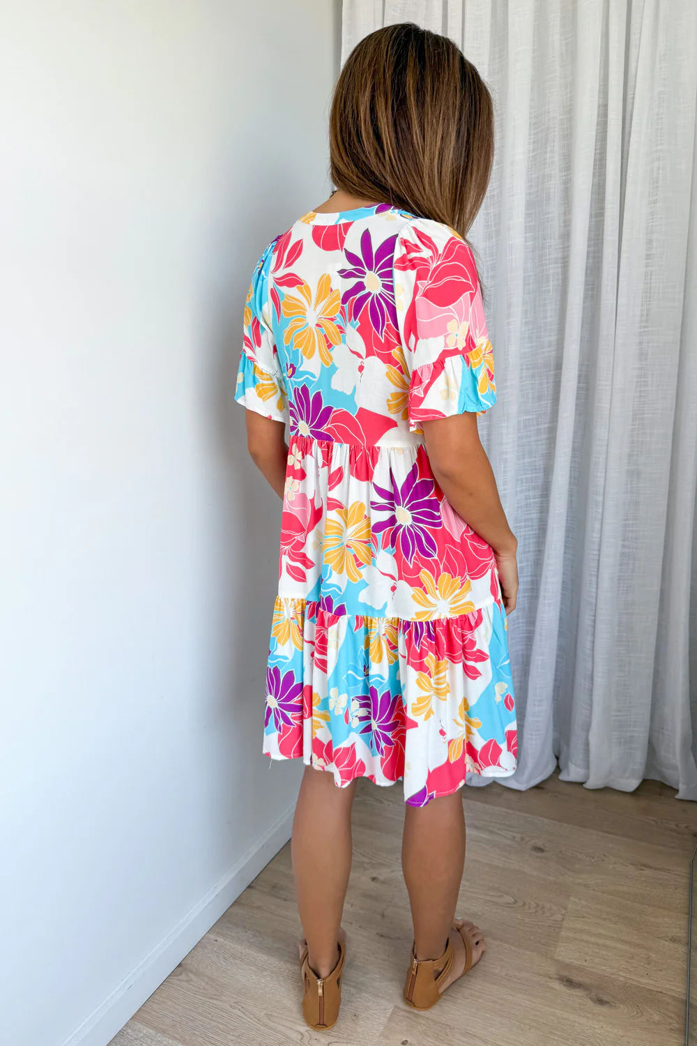 Kirsty Dress - Hot Pink Multi Tropic - Image 6