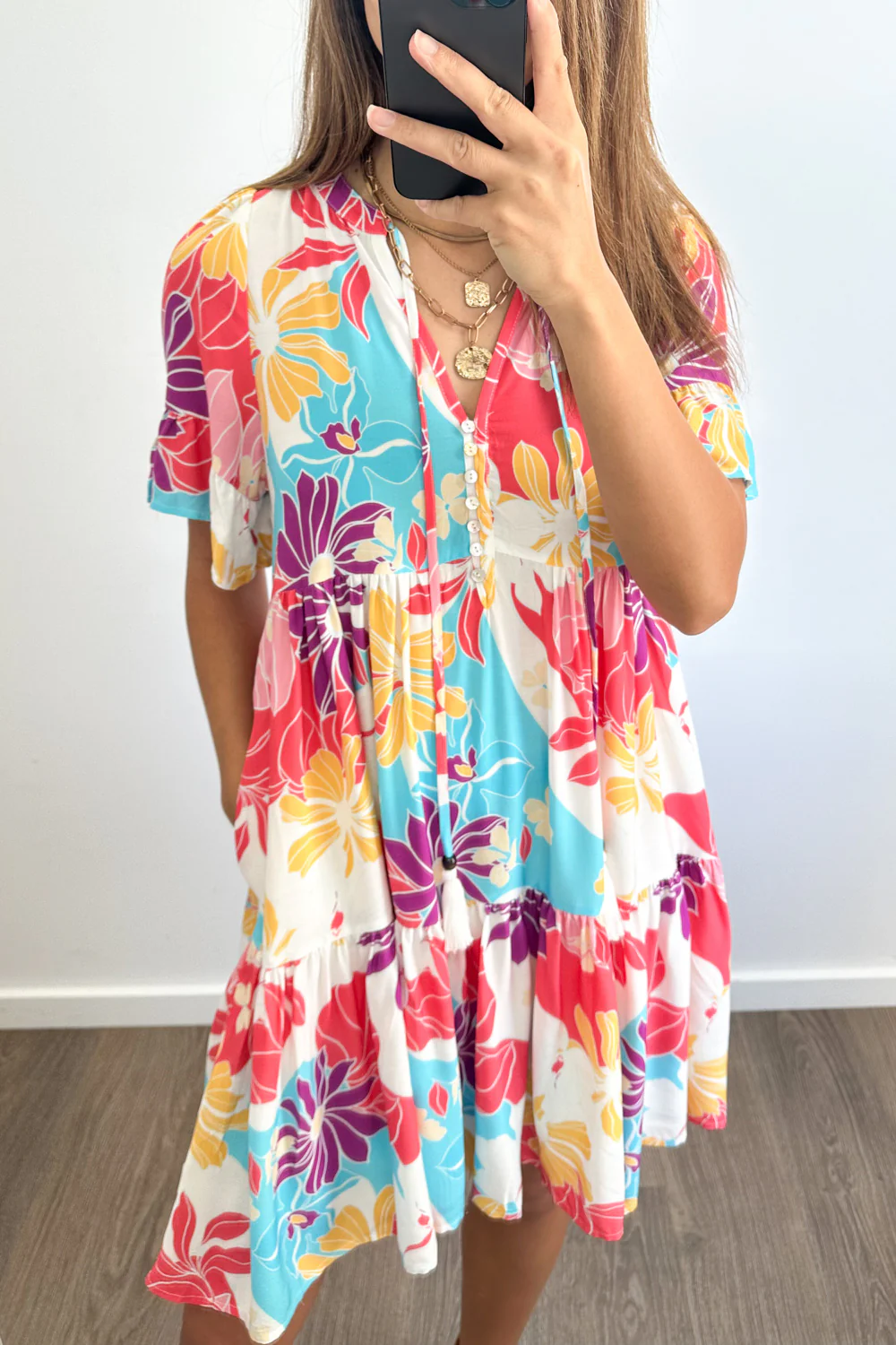Kirsty Dress - Hot Pink Multi Tropic - Image 7