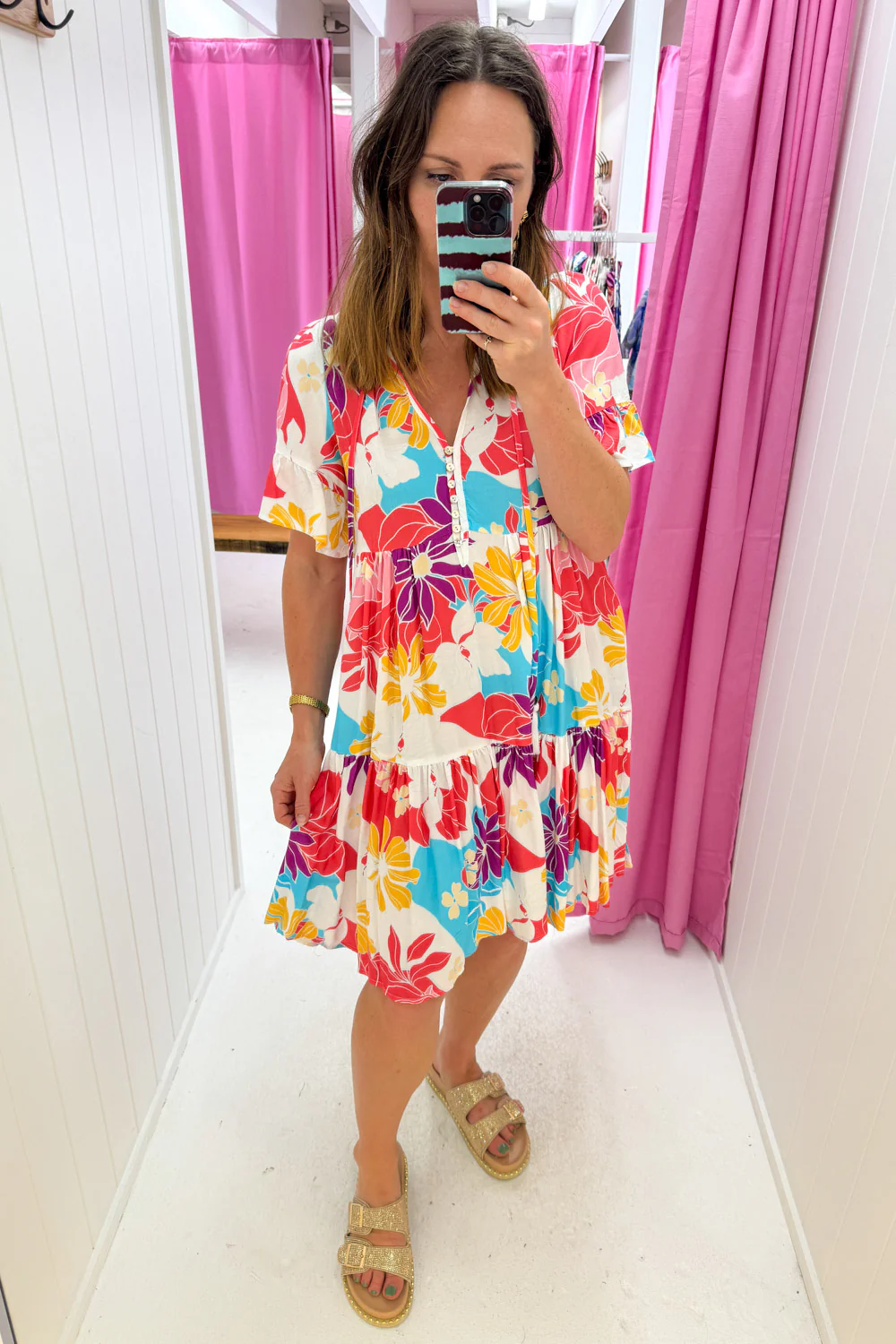 Kirsty Dress - Hot Pink Multi Tropic - Image 9