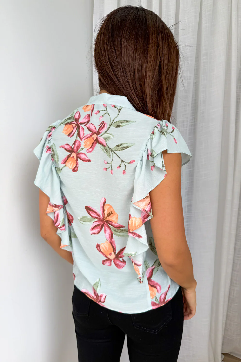 Kora Blouse - Blue Floral - Image 8